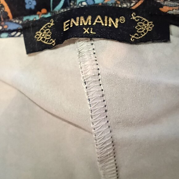 ENMAIN Women's Boho Tunic Top XL Polyester Spandex Paisley Floral Casual Winter - Picture 3 of 4